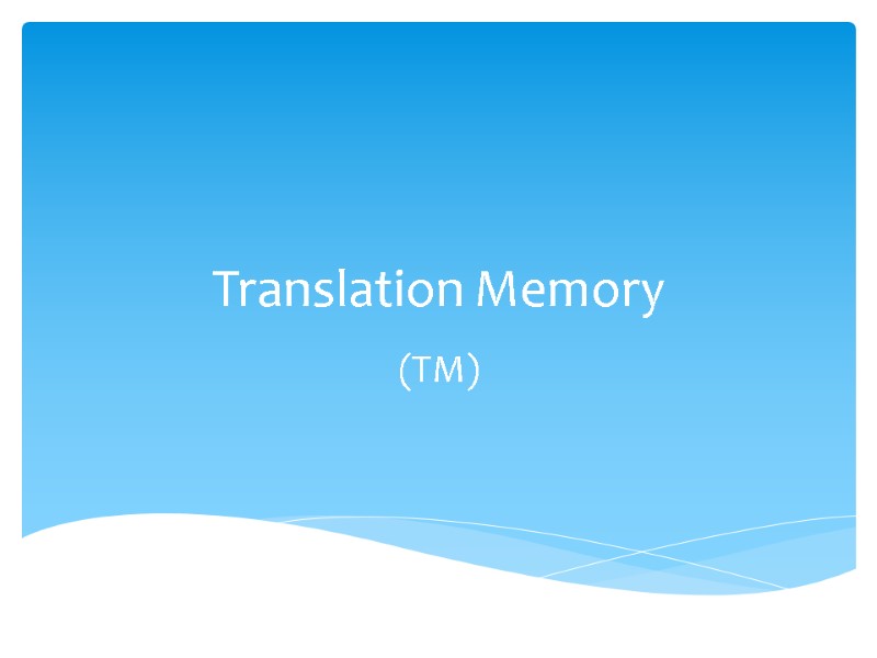 Translation Memory (TM)